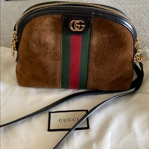 Gucci Small Suede Ophidia Shoulder Bag